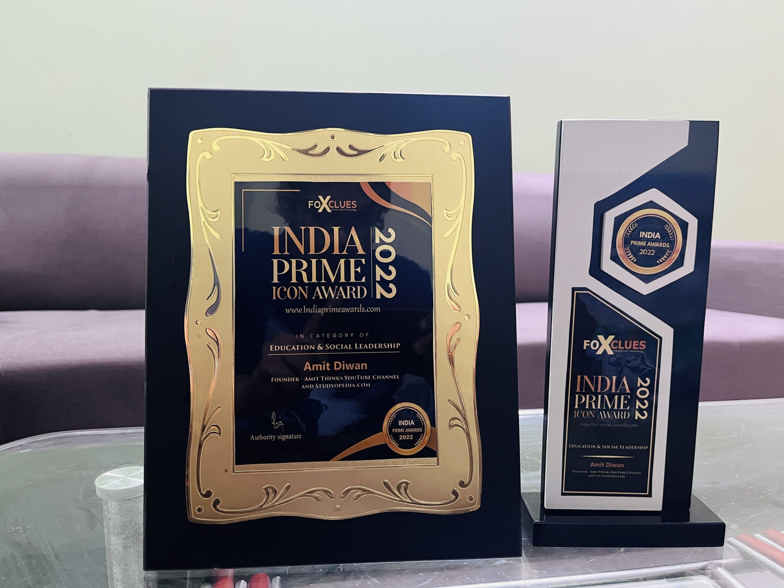 Amit Thinks India Prime ICON Award